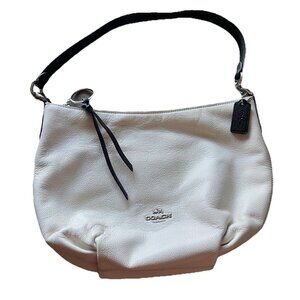Vintage Coach White Ivory Bone Leather Small Skylar Hobo Shoulder Hand Bag